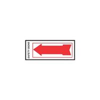 Hy-Ko FA-1 Safety Sign, Arrow, Red Legend, White Background, Vinyl, 4 in W x 11 in H Dimensions, Pack of 10