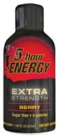 5-hour ENERGY 718128 Sugar-Free Energy Drink, Liquid, Berry Flavor, 2 oz Bottle, Pack of 12