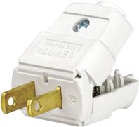 Leviton C22-00101-0WP Electrical Plug, 2 -Pole, 15 A, 125 V, NEMA: NEMA 1-15P, White