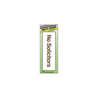 Hy-Ko D-0 Graphic Sign, Rectangular, No Solicitors, Dark Brown Legend, White Background, Plastic, Pack of 5