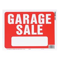 Hy-Ko 20606 Sign, Garage Sale, White Legend, Plastic, 12 in W x 8-1/2 in H Dimensions, Pack of 10