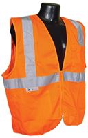 Radians SV2ZOM-2X Economical Safety Vest, 2XL, Unisex, Fits to Chest Size: 30 in, Polyester, Orange/Silver, Zipper