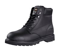 Diamondback Work Boots, 10.5, Medium W, Black, Leather Upper, Lace-Up, Steel Toe, With Lining