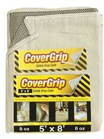 CoverGrip 005808 Drop Cloth, 8 ft L, 5 ft W, Rubber