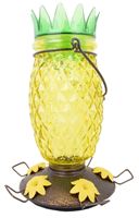 Perky-Pet 9110-2 Top-Fill Bird Feeder, Pineapple Top, 28 oz, Nectar, 5 -Port/Perch, Glass/Plastic, 10.63 in H, Pack of 2