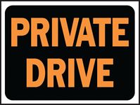 Hy-Ko Hy-Glo Series 3028 Identification Sign, Rectangular, PRIVATE DRIVE, Fluorescent Orange Legend, Black Background, Pack of 10