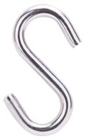 ProSource LR380 S-Hook, 158 lb Working Load, 19/64 in Dia Wire, Stainless Steel, Stainless Steel, Pack of 10