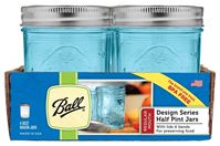 Ball 1440069053 Canning Jar with Lid and Band, 1/2 pint Capacity, Glass, Pack of 4