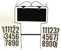 Hy-Ko 500-GF House Number Kit, Character: 0 to 9, Black Character, White Background, Wrought Iron