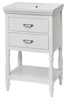 Craft + Main Cherie Series CHWVT2435 Vanity Combo, 22-1/8 in W Cabinet, 16-3/4 in D Cabinet, 32-5/8 in H Cabinet, White