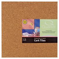 Quartet 102 Natural Cork Tile, 12 in L, Brown Board, Pack of 6