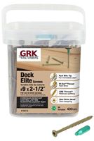 GRK Fasteners 19212 Deck Screw, #9 Thread, 2-1/2 in L, Steel, E-Coat, Bugle Head, Star Drive