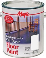 Majic Paints 8-0074-1 Floor Paint, Medium-Gloss, White, 1 gal Pail, Pack of 4