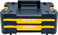 DeWALT TSTAK IV Series DWST17804 Double Shallow Drawer, 16.5 lb, Plastic, Black/Gold/Yellow, 2-Drawer