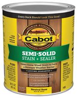 Cabot 1400 Series 140.0001406.005 Exterior Stain, Semi-Solid, Neutral Base, Liquid, 1 qt