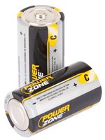 PowerZone LR14-4P-DB Battery, 1.5 V Battery, C Battery, Zinc, Manganese Dioxide, and Potassium Hydroxide, Pack of 12