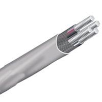 Southwire 2/2/2/4AX500 Service Entrance Cable, 4 -Conductor, Aluminum Conductor, PVC Insulation, Gray Sheath, 600 V