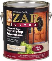 ZAR 34013 Exterior Polyurethane, Gloss, Liquid, Amber, 1 gal, Can, Pack of 2