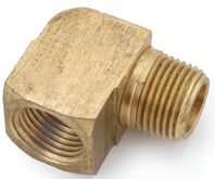 Anderson Metals 756116-02 Street Pipe Elbow, 1/8 in, FIP x MIP, 90 deg Angle, Brass, Rough, 1000 psi Pressure