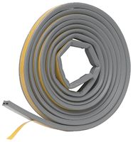 Frost King V27GA Weatherseal, 9/16 in W, 10 ft L, EPDM Rubber, Gray