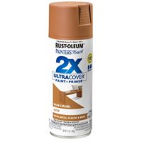 Rust-Oleum Painters Touch 2X Ultra Cover 334083 Spray Paint, Satin, Warm Caramel, 12 oz, Aerosol Can