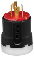 Arrow Hart AHCL1620P Ultra-Grip Locking Plug, 3 -Pole, 20 A, 480 VAC, NEMA: NEMA L16-20, Black/Red