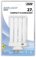 Feit Electric BPPL27F/65K Compact Fluorescent Bulb, 27 W, PL Lamp, GX10Q-4 Lamp Base, 1450 Lumens, 6500 K Color Temp