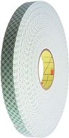 3M 4016-1/2 Tape, 36 yd L, 1/2 in W, Off-White