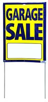 Hy-Ko 24250 Street Sign, GARAGE SALE, Blue Legend, Yellow Background, Plastic, 13 in H x 29 in W Dimensions, Pack of 5