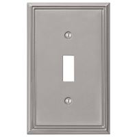 Amerelle 77TBN Wallplate, 4-7/8 in L, 3 in W, 1 -Gang, Cast Metal, Brushed Nickel