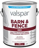 Valspar 018.3121-10.007 Barn and Fence Paint, Red, 1 gal, Pack of 4