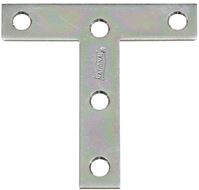 National Hardware 116BC Series N266-429 T-Plate, 3 in L, Steel, Zinc, Pack of 20