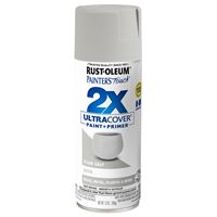 Rust-Oleum Painters Touch 2X Ultra Cover 334086 Spray Paint, Satin, Stone Gray, 12 oz, Aerosol Can