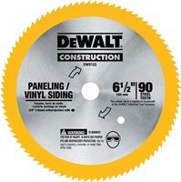 DeWALT DW9153 Circular Saw Blade, 6-1/2 in Dia, 5/8 in Arbor, 90-Teeth, Steel Cutting Edge