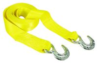 Keeper 89815 Tow Strap, 12,000 lb Rope, 5000 lb Vehicle, 2 in W, 15 ft L, Hook End, Polyester, Yellow, Pack of 5