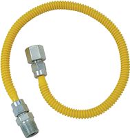 BrassCraft ProCoat Series CSSL54-24P Gas Connector, 1/2 x 1/2 in, Stainless Steel, 24 in L