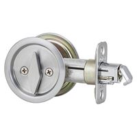 Kwikset 33526DROUNDPOCKET Privacy, Satin Chrome, 2-3/8 in Backset