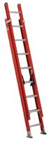 Louisville FE3216 Extension Ladder, 193 in H Reach, 300 lb, 1-1/2 in D Step, Fiberglass, Orange