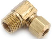 Anderson Metals 750069-0402 Tube to Pipe Elbow, 1/4 x 1/8 in, 90 deg Angle, Brass, 300 psi Pressure, Pack of 10