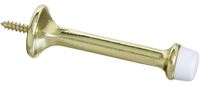 National Hardware N199-380 Door Stop, 3 in Projection, Die-Cast Zinc/Rubber, Brass