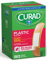 Curad CUR02278RB Adhesive Bandage, 3/4 in W, 3 in L, Plastic Bandage, 24/CS