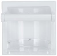 Boston Harbor L770H-51-07 Soap Holder and Grab Bar, Recessed Mounting, Plastic Roller/Zinc, White