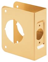 Prime-Line U 9543 Lock and Door Reinforcer, 2-3/8 in Backset, 1-3/8 in Thick Door, Brass, Brass, 4-1/2 in H, 3-7/8 in W