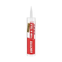 Loctite 2-In-1 2154739 Tub and Tile Adhesive Caulk, White, 20 to 170 deg F, 10 oz Cartridge, Pack of 12