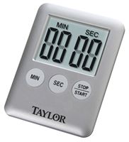 Taylor 5842N15 Timer, LCD Display, 0 min 0 sec to 99 min 59 sec, Gray