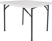 Simple Spaces BT036X001A Folding Table, 36 in OAW, 36 in OAD, 29-1/4 in OAH, Steel Frame, Polyethylene Tabletop