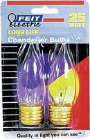 Feit Electric BP25EFC Incandescent Lamp, 25 W, Flame Tip Lamp, Medium E26 Lamp Base, 2700 K Color Temp, Pack of 6