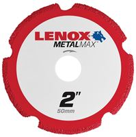 Lenox MetalMax 1972917 Cut-Off Wheel, 2 in Dia, 3/64 in Thick, 3/8 in Arbor, 40, 50 Grit, Diamond Abrasive