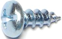 Midwest Fastener 03186 Screw, #10 Thread, Coarse Thread, Pan Head, Phillips, Slotted Drive, Diamond Point, Steel, Zinc, 100/PK