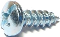 Midwest Fastener 03209 Screw, #14 Thread, Pan Head, Phillips, Slotted Drive, Diamond Point, Steel, Zinc, 100/PK